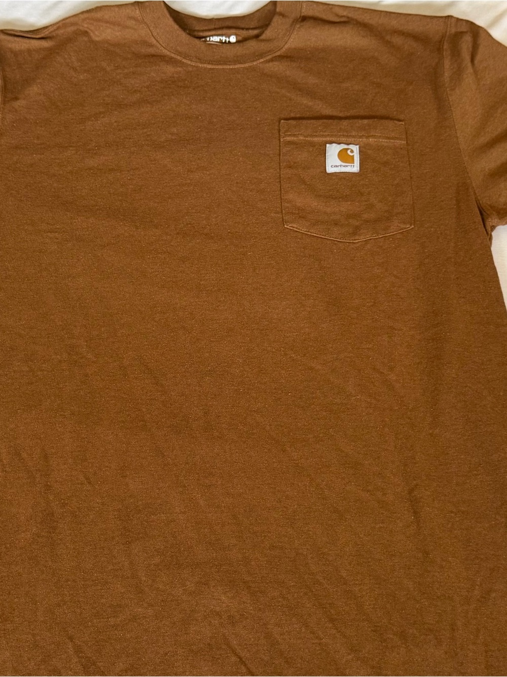 Carhartt Iconic Pocket Shirt Men's Medium Brown Loose Fit Workwear Casual K8